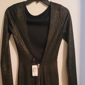 Bodycon Dress, Black and Gold